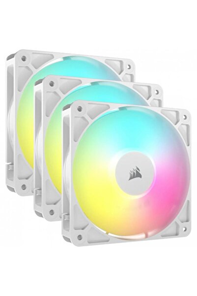 Corsair Kit de ventilatoare de carcasă RS120 120mm ARGB Alb, Pachet de 3