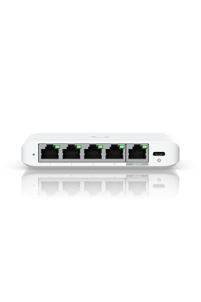 Ubiquiti USW-Flex-2.5G-5, 5 RJ45 1/2.5 GbE ports, 25 Gbps capacity, 1 power adapter