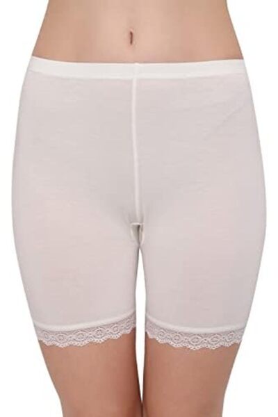 Glamroot Women's/Girl's Cotton Stretchable Lace Cycling Shorts (Pack of 2)