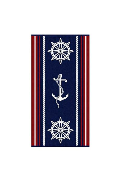 BREZIUM Beach Towel Made of Cotton, Perfect for Sea and Pool, Navy Blue, 150x75 cm, BREZIUM