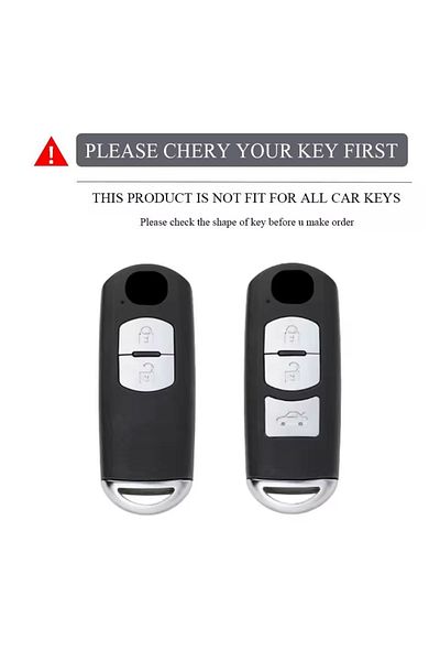 emii auto spare parts Key Case Cover for Mazda 2 3 6 Atenza Axela Demio Cx-5 Cx5 Cx-3 Cx7 Cx-9 White/Gray with 3 Keys