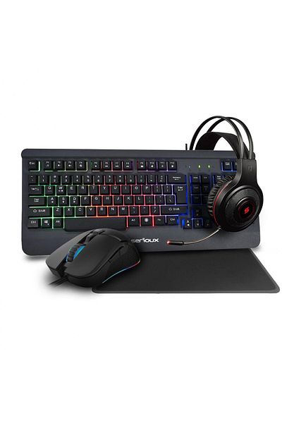 SERIOUX Kit Gaming Kayel 4 in 1, Tastatura de gaming, 104 taste, 19 taste Anti-ghosting , desig