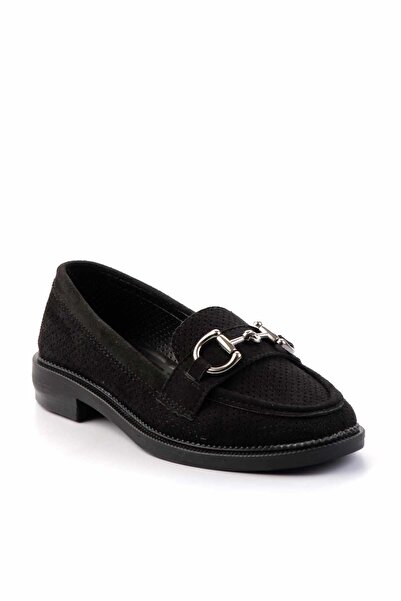 Bambi Siyah Kadın Loafer Ayakkabı K01362245702