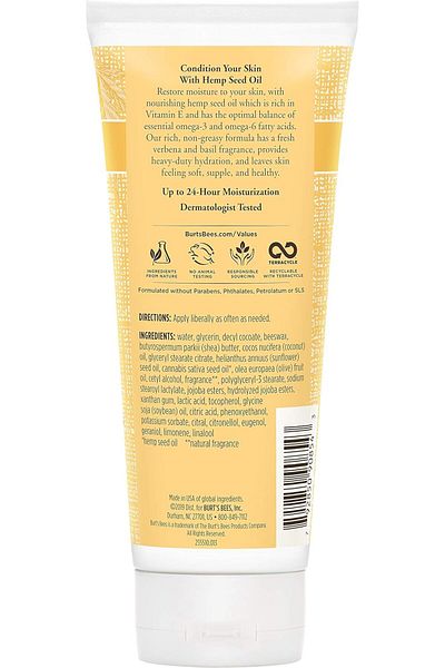 Burt's Bees Hemp Body Lotion for Dry Skin