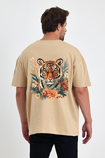 Windy Island Spatele leului masculin cu imprimeu supradimensionat tricou