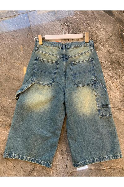 KOTOLOG Unisex Palaska Πίσω Πλαϊνή Τσέπη Λεπτομέρεια Σφυρί Μοντέλο Βερμούδες κάτω από το γόνατο Retro Capri