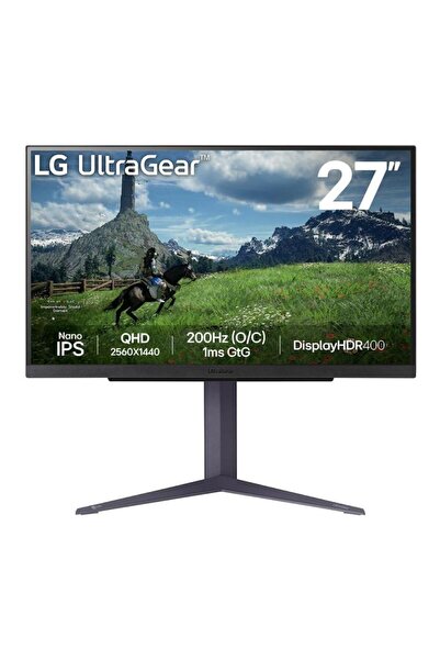 LG 27GS85Q-B Monitor de gaming IPS QHD de 27 de inci, 180Hz, 1ms, HDR400, Piv...