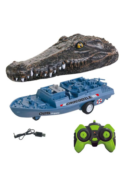 LUDIRO RC играчка лодка крокодил 4 в 1, висока скорост, 2.4GHz, реалистичен д...