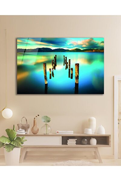 idealizbiz Pictură din sticlă colorată lac, decor de perete pentru cadou pent...