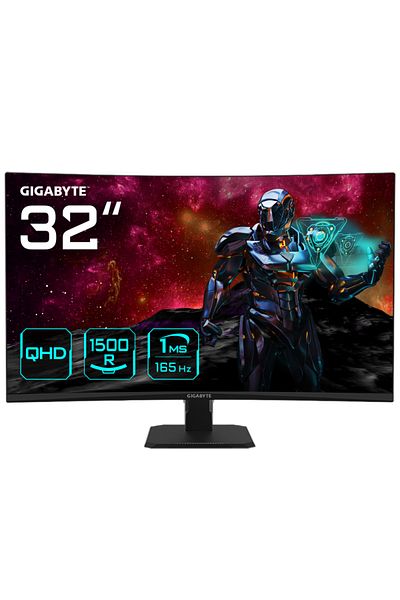 Gigabyte Gaming monitor 32 GS32QC, Non-glare, Resolution: 2560 x 1440 (QHD), Brightness: 300