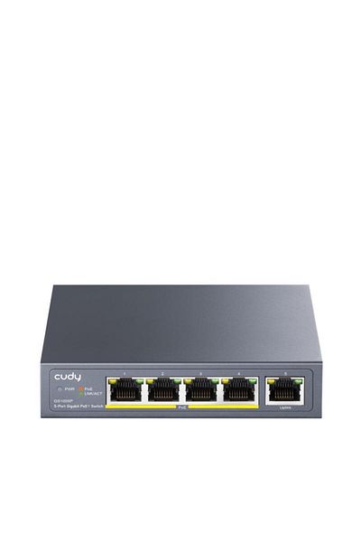 cudy 5-Port 10/100/1000M PoE+ Switch 60W, 5 10/100/1000M ports with 4POE+ Ports Unmanaged Switc