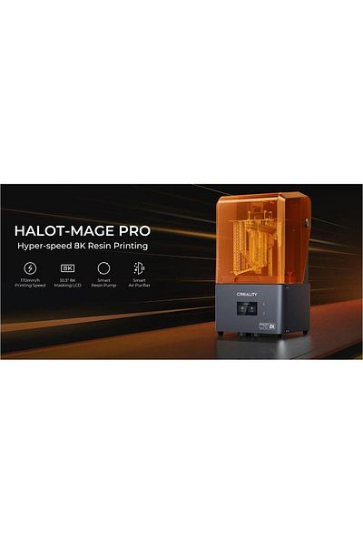 Creality Halot-MAGE PRO 3D printer with resin, SLA technology, Stereolithography, 150W source,