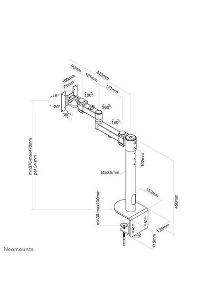 NEOMOUNTS Suport Monitor de Birou, by Newstar FPMA-D960BLACKPLUS, 10 - 49, VESA 100x100, supo