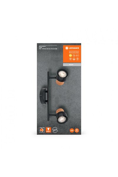 Ledvance Double adjustable LED spotlight DECOR CORK, 2xGU10, 2x3.4W, 460 lm, warm light (2700K), IP2