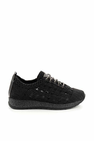 Bambi Black Knitted Women's Casual Shoes K01511055516