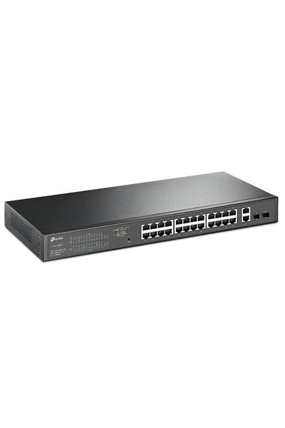 TP-LINK 28-Port Gigabit Easy Smart Switch with 24-Port PoE+ PORT: 24× Gigabit PoE+ Ports, 2× Gigabit N
