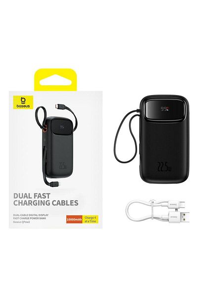 Baseus Baterie externa Qpow2, 10000mAh, 22.5W, 1 x USB; 1 x USB Type-C,1 x Lightning, total 3A,