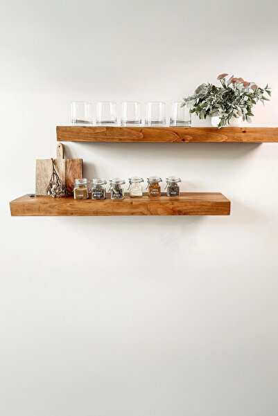 FOGO WOOD 2'li Duvar Rafı Uçan Raf Dekoratif Raf 70x15