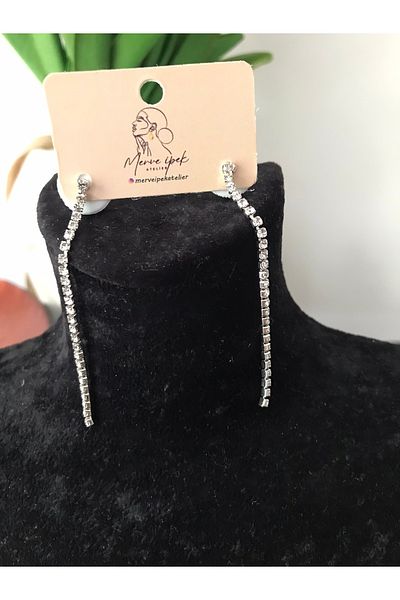 shop Waterway Thin Long Shiny Hanging Silver Color Earrings