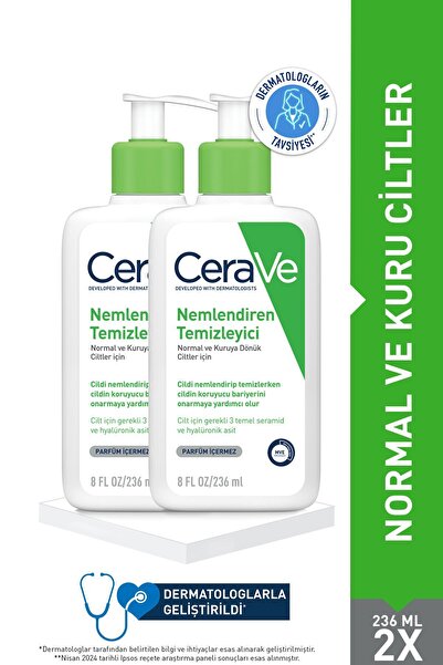 CeraVe Moisturizing Cleanser for Normal and Dry Skin 236ml 2 Pieces