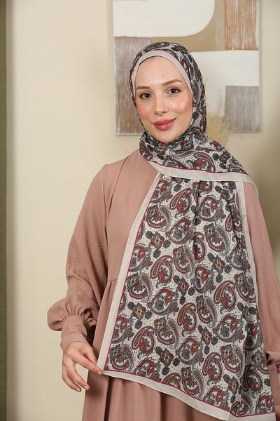aldyoo Ethnic Patterned Cotton Viscose Trend Shawl Stone Fuchsia