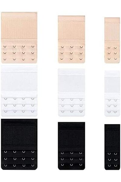 Glamroot وصلة تمديد حمالة الصدر للنساء مع خطاف مطاطي 2/3/4، أسود، أبيض، بيج، ...