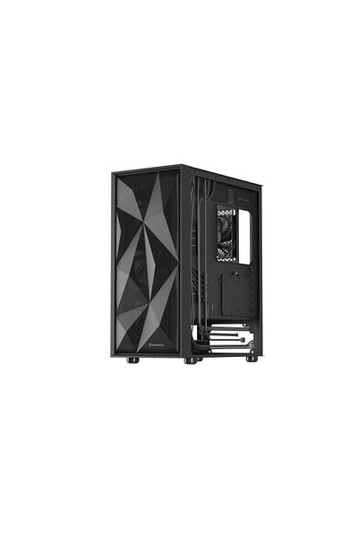 Genesis DIAXID 605F Mid Tower BLACK Case, Tempered Glass, 7 Expansion Slots, Drive Bays: