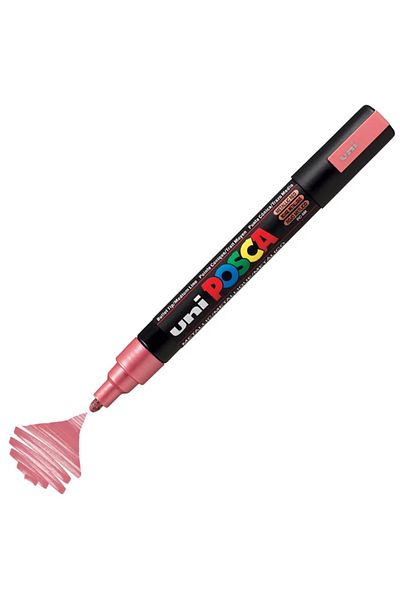 Uni Posca Marker Acrylic Painting Pen Pc-5M Medium 1.8-2.5mm Metallic Red