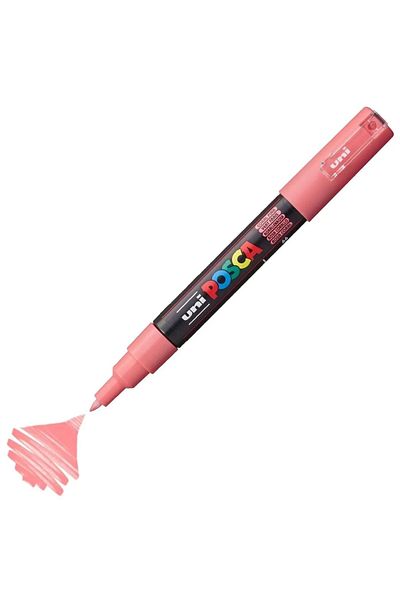 Uni Posca Marker Acrylic Painting Pen Pc-1M Extra Fine 0.7mm Coral Pink