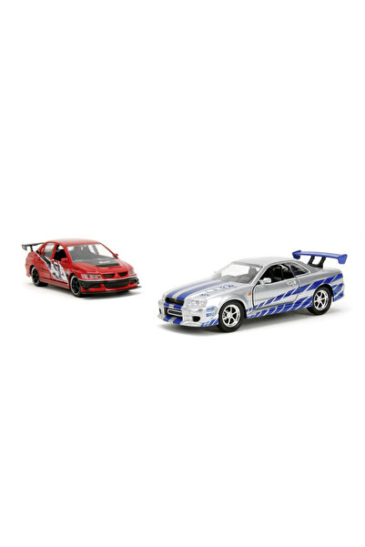 Simba JADA RYCHLE A ZBĚSILE SADA 2 KOVOVÝCH AUTA MITSUBISHI LANCER EVOLUTION IX 1:32