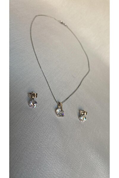 ZRN AKSESUAR Necklace and Earring Set Stylish Set for Wedding and Daily Use Silver Color Xuping Quality