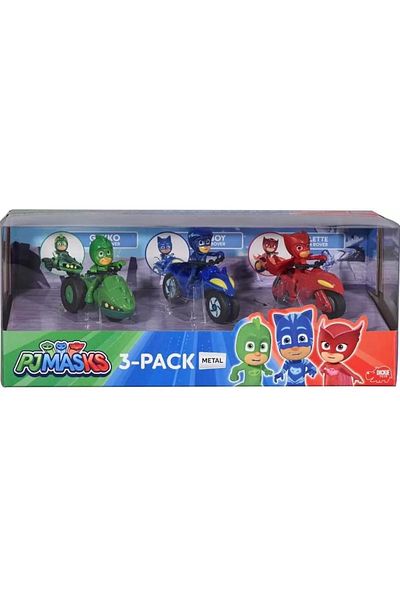 Simba HEROES IN PYJAMAS SET OF 3 MOTORCYCLES WITH 1:64 SCALE FIGURE