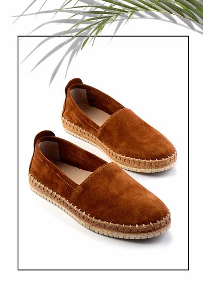 Bambi Tan Leather Γυναικεία Espadrille K01809472002