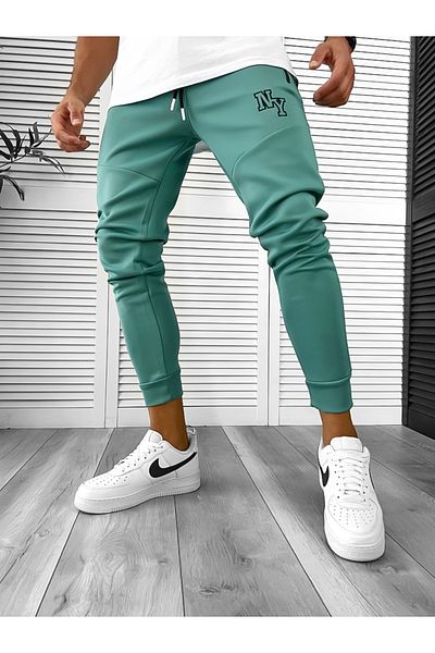dehaine Men's sweatpants, slim fit, NY, 12347, green