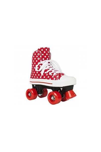 Pegas Role Rookie Adidași înalți din pânză cu buline, Roșu/Alb, EU 38