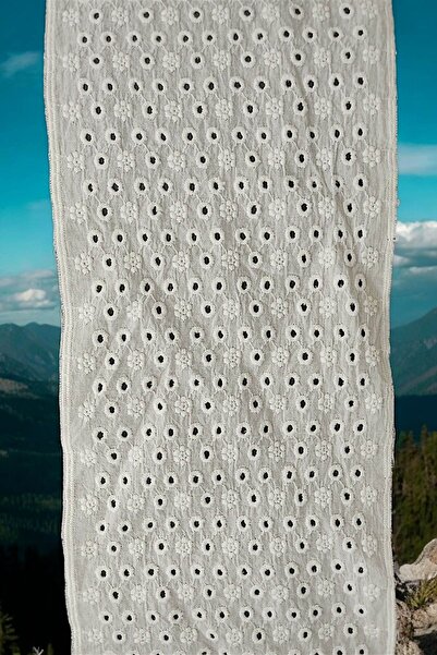 DUAYEN vintage fisto vual üzeri işleme bahar neşesi desen 1 metre e