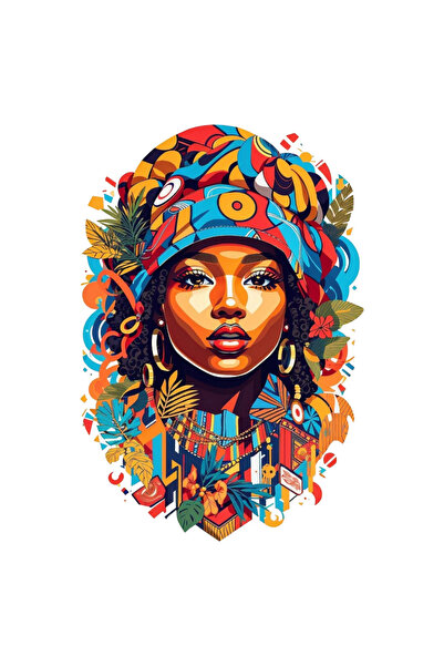 INOVATIX Set de 8 bucăți, autocolant cu fete afro, INOVATIX®. 6 cm