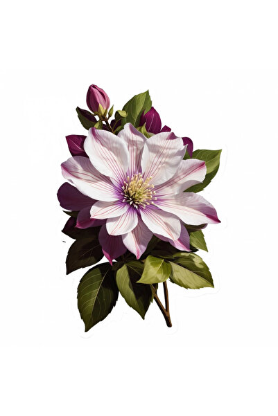 INOVATIX Set de 8 autocolante cu flori Clematis, INOVATIX®. 6 cm