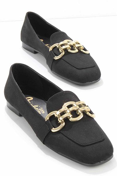Bambi Black Suede Women's Loafer Shoes01641166502