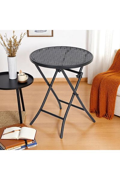 mr-everything Black metal mesh folding table