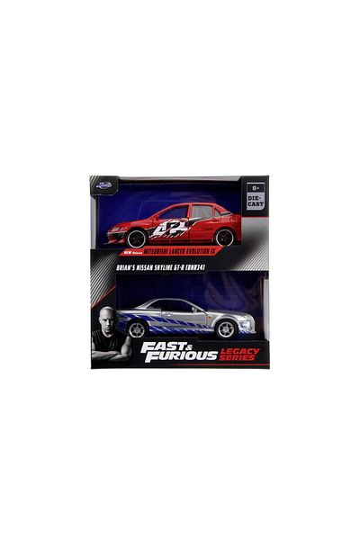 Simba JADA FAST AND FURIOUS SET 2 METAL CARS MITSUBISHI LANCER EVOLUTION IX 1:32