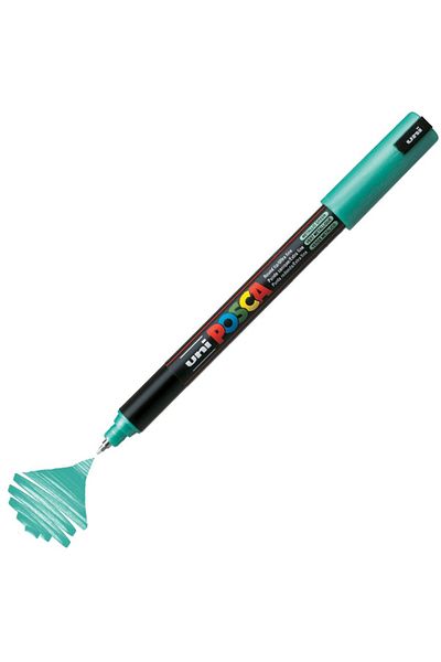 Uni Posca Marker Acrylic Painting Pen Pc-1Mr Ultra Fine 0.7mm Metallic Green