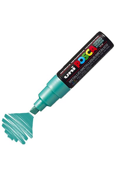 Uni Posca Marker Acrylic Painting Pen Pc-8K Bold 8.0 mm Metallic Green