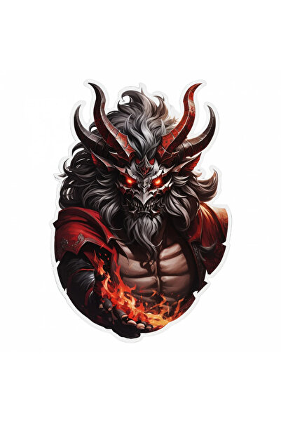 INOVATIX Set de 8 piese, autocolant bust Demon Asmodeus, INOVATIX®. 6 cm