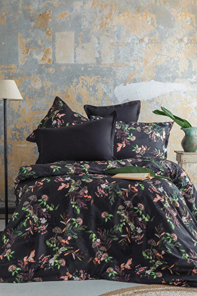 İssimo Home Set de husă de pilota din satin de bumbac digital Notte 300 Tc (120 fire) pentru pat dublu