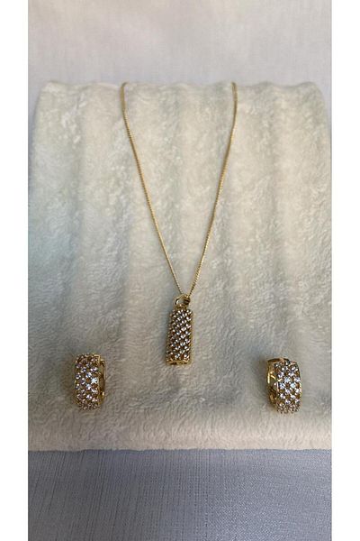 ZRN AKSESUAR Necklace and Earring Set Stylish Set for Wedding and Daily Use Gold Color Xuping Quality