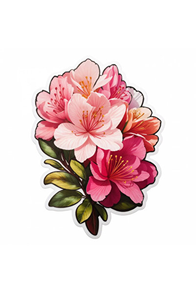 INOVATIX Set de 8 piese, autocolant Ramură de azalee înflorite, INOVATIX®. 6 cm