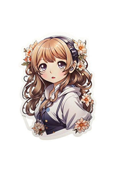 INOVATIX Set de 8 piese, autocolant Fată cu flori în păr, INOVATIX®. 6 cm