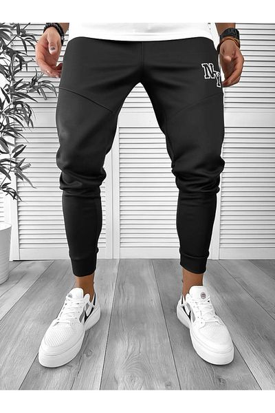 dehaine Men's sweatpants, slim fit, NY, 12347, black