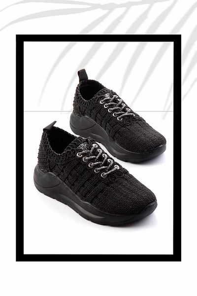 Bambi Black Platinum Women's Sneaker K01792015216